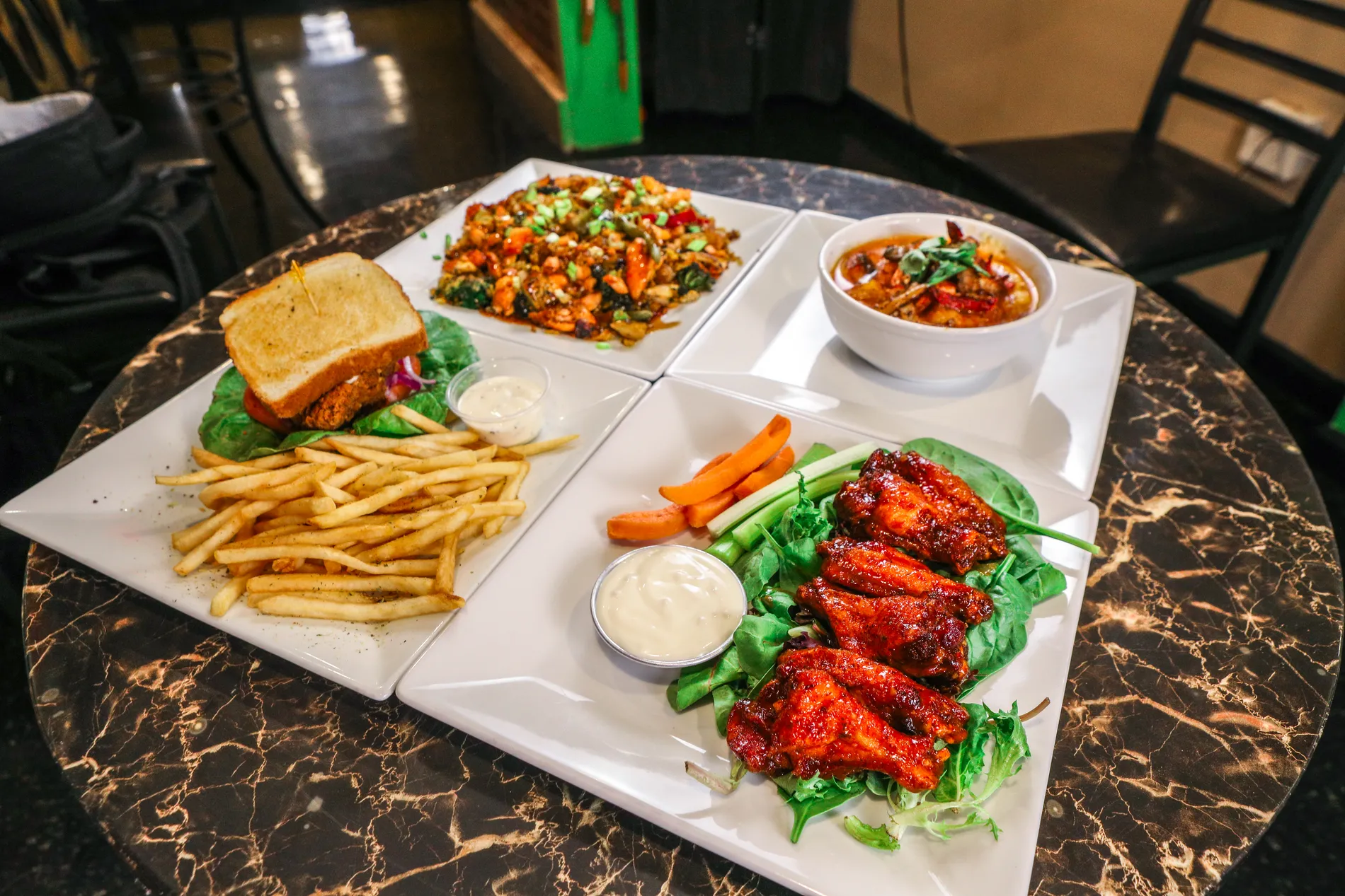 Overhead commercial food photograph